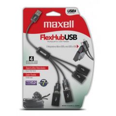 HUB USB FLEXIBLE MAXELL DE 4 PUERTOS