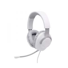 JBL Quantum 100 On Ear White 3 5mm Stereo Sound Noise Isolation Passive Detachable Boom Mic Plastic Headband