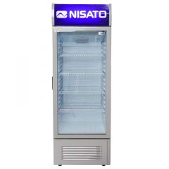 Nisato | Refrigerador Vitrina | Comercial de 15Cft | 425Lts | 1 Puerta | 4 Parrilla de Alambron | No Frost Llave