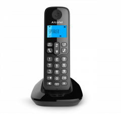 Teléfono Inalámbrico Alcatel E395 | Pantalla Iluminada | Altavoz | Identificador de llamadas | Negro